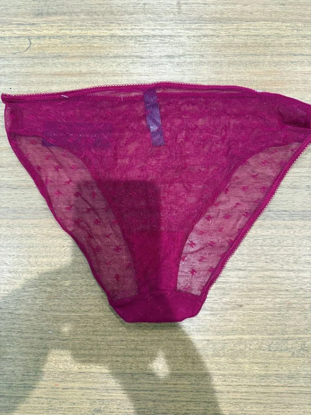 Tommy Hilfiger Women's Maroon Logo Mesh Panty Size M - NWT